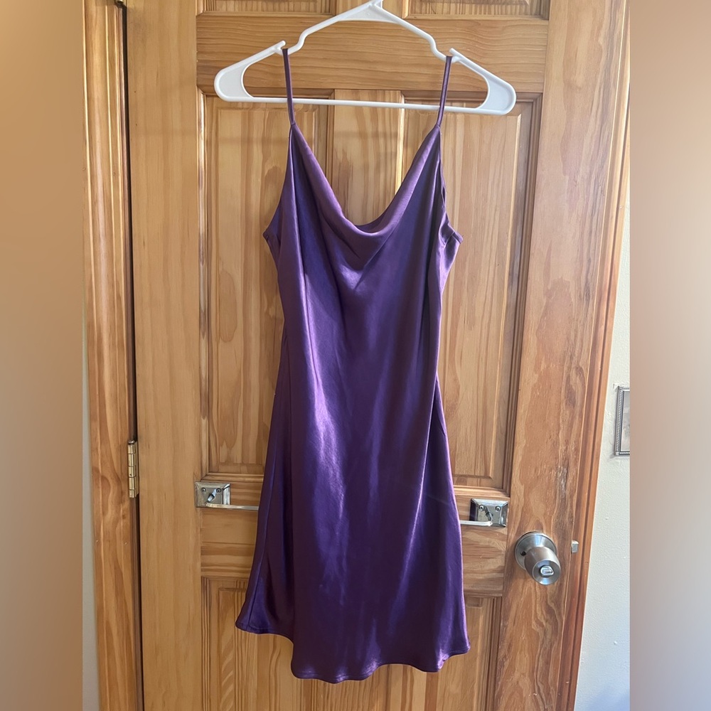 Purple silk dress